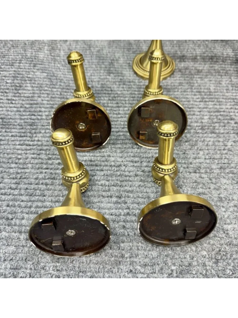 Brass Gold Tone Bath Hardware Set Hand Towel Hook Ring Toilet Paper Holder Lot